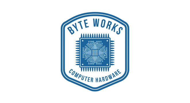 Byte Works Computer Hardware Logo Design.