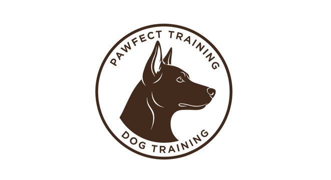 Doberman Dog Head Profile Illustration Logo.