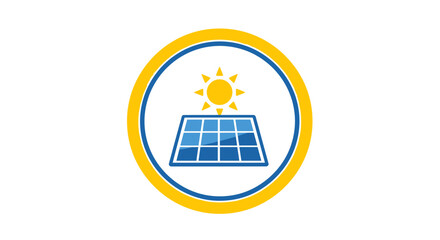 Obraz premium Solar Panel Icon with Sun Symbol 1.