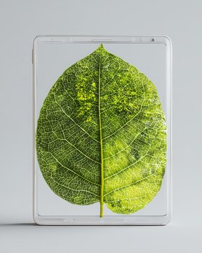 Nature Meets Technology With Leaf Design On Modern Tablet Device