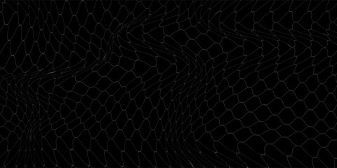 Fishing net seamless pattern. Soccer and football gates mesh. Fishnet texture. Basketball hoop and hockey net pattern. Sportswear texture. Chain link fence. Vector illustration on black background. © Rahman