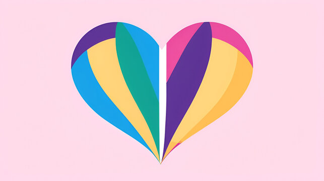 intersexual flag heart, LGBTQ community flag, vector color illustration