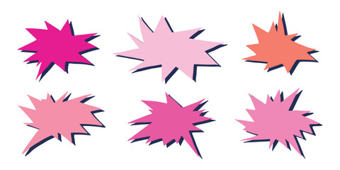 Fototapeta premium Set of hand drawn speech bubble Blank empty message box Textbox frame for banners, price tags, stickers, design