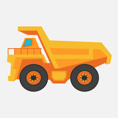 Flat vector illustration of a heavy duty mining dump truck © Meilina