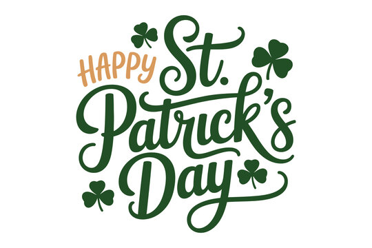 St patrick's day greeting with shamrocks