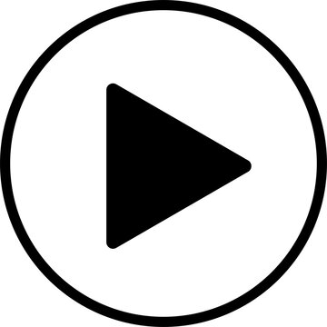 Black play button icon isolated on transparent background high quality png