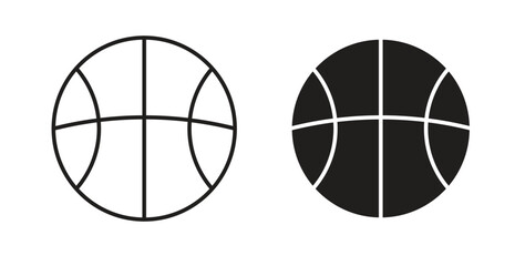 Basketball icon in line design. Editable stroke icon. © kia