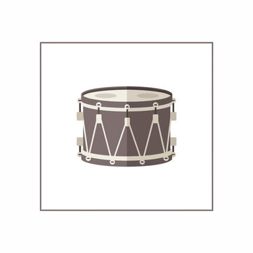 Isolated Gray Snare Drum Illustration.
