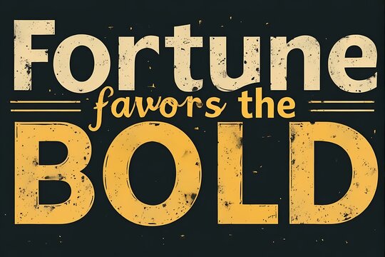 Fortune favors the bold aesthetic typography motivational quote design for print
