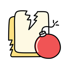 Obraz premium File threat Handdrawn illustration