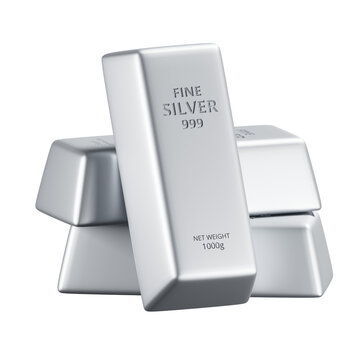 Silver Bars 3D Illustration