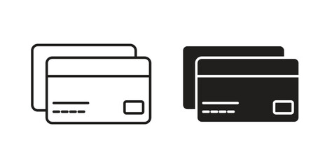 Obraz premium Credit card icon in line design. Editable stroke icon.