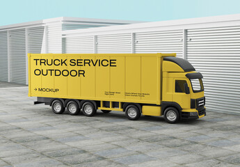 Truck Maintenance Outdoor Mockup