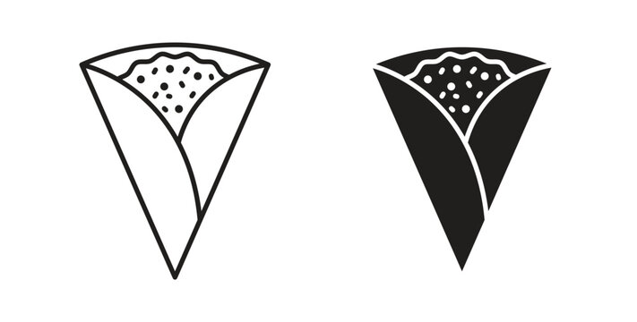 Crepe icon in line design. Editable stroke icon.