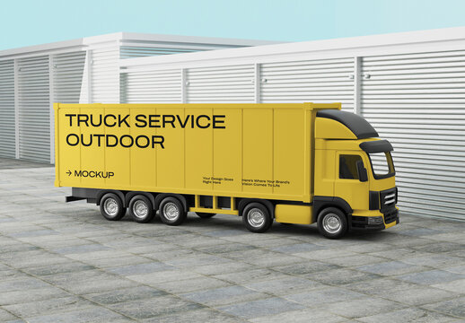 Truck Maintenance Outdoor Mockup