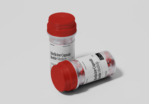 Capsule Supplement Bottle Mockup
