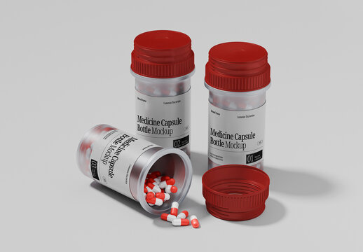 Medicine Capsule Bottle Mockup