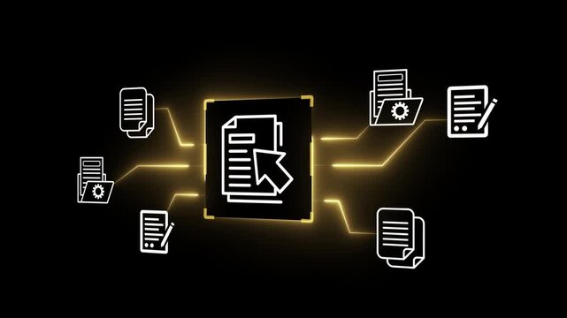 Digital checklist and document approval concept on the transparent background. Survey evaluation, and efficient workflow management. Motion graphics of online document approve idea. 4k animation.