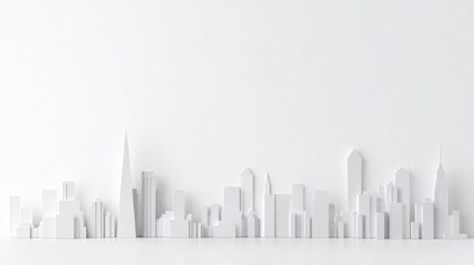 Obraz premium The elegance of flat design showcased in a white paper layout with urban abstraction.