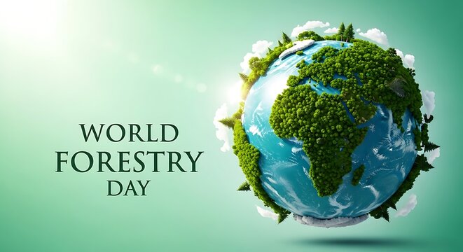 World Forestry Day Earth Globe Tree.