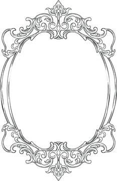 Baroque Decorative Border and Frame Vintage Ornament Illustration