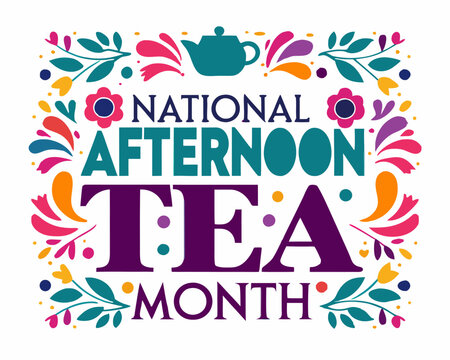 Elegant Afternoon Tea Vector, Cakes, Teacups and Tea Party Concept Illustration