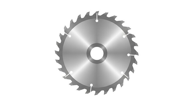 Circular Saw Blade on White Background.