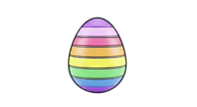 3D Rendered Rainbow Easter Egg