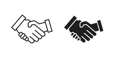 Obraz premium Business deal icon, Outline Symbol Illustration, Editable Stroke perfect for logos and more