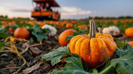 A colorful pumpkin patch