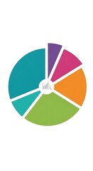 Fototapeta premium Colorful Pie Chart with Six Segments.