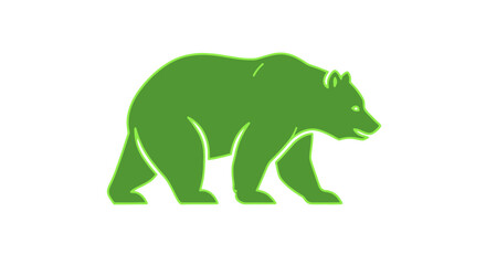 Obraz premium Green Bear Silhouette Icon