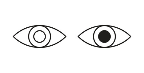 Obraz premium Eye icon, Outline Symbol Illustration, Editable Stroke perfect for logos and more
