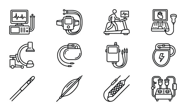 Tools for cardiology medicine such as computer treadmill device needles catheter and equipment