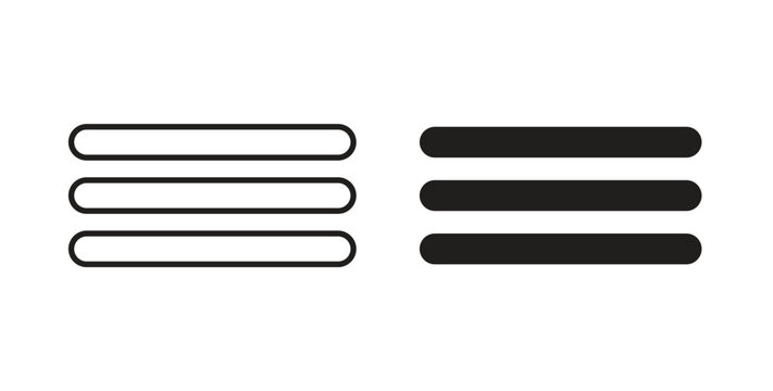 Hamburger menu icon, Outline Symbol Illustration, Editable Stroke perfect for logos and more