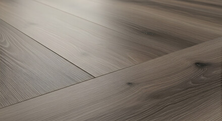 Obraz premium High angle close up view of modern grey wood grain laminate flooring planks with realistic texture