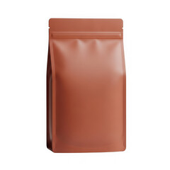 A brown bag with a shiny surface and a sealed top