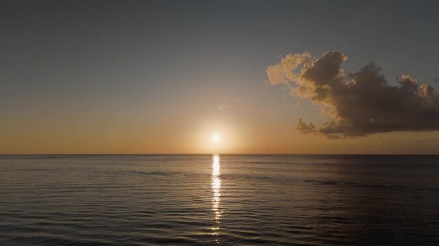 Cozumel Quintana Roo Drone forwards sunset