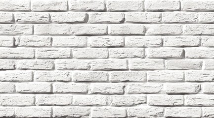 Fototapeta premium A textured white brick wall, showcasing a clean and modern design, ideal for backgrounds or architectural elements.