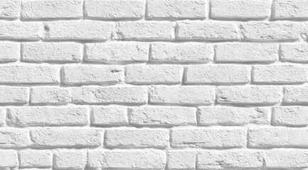 Fototapeta premium A textured white brick wall, featuring a uniform pattern of rectangular bricks, creating a clean and modern aesthetic.