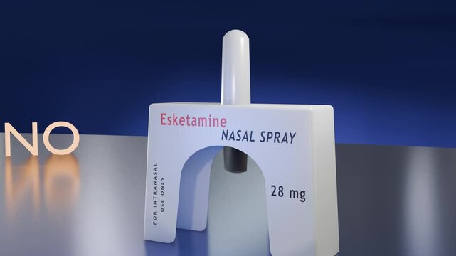 Esketamine Nasal Spray with chemical formula