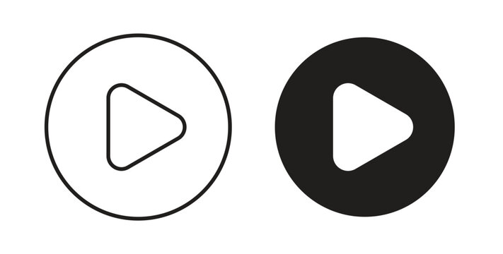 Play icon, Outline Symbol Illustration, Editable Stroke perfect for logos and more
