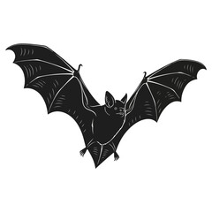 Fototapeta premium Black bat flying isolated on white background