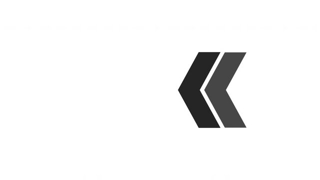 Right To Left Arrow Directional Loop Animation Black Isolated On White Background