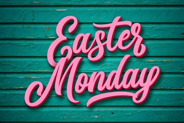 Celebrating easter monday on a rustic wooden background