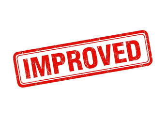 Red distressed stamp with the word improved isolated on transparent background