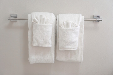 bathroom towel hanging on a rack