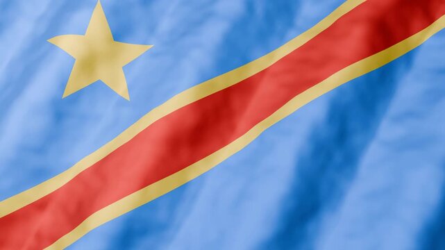 Democratic Republic of the Congo Flag Waving Seamless Loop Background 4K
