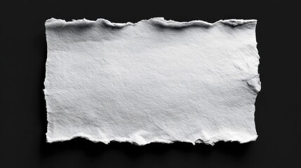 Rough torn white paper texture with a dark background and soft shadows