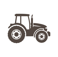 Obraz premium Tractor silhouette profile view isolated on white background